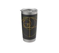 Matematica matematica geometria circolare rapporto aureo di Fibonacci Bicchiere termico in acciaio inox doppia parete