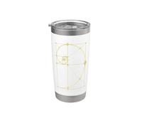 Matematica Matematica Geometria Spirale Dorata Sequenza Fibonacci Bicchiere termico in acciaio inox doppia parete