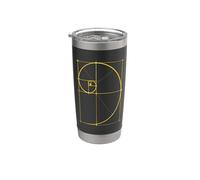 Matematica Matematica Geometria Spirale Dorata Sequenza Fibonacci Bicchiere termico in acciaio inox doppia parete