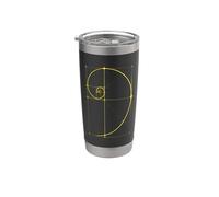 Matematica Matematica Geometria Spirale Dorata Sequenza Fibonacci Bicchiere termico in acciaio inox doppia parete