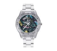 Matematica Multicolori Formule Orologi da uomo in Acciaio Inox Cinturino Analogico Al Quarzo Orologio Da Polso Business, Stile:, regular, Bracciale