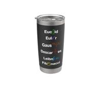 Matematica Nerd Euclid Euler Gauss Cartesio Leibniz Fibonacci Bicchiere termico in acciaio inox doppia parete