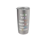 Matematica Nerd Euclid Euler Gauss Cartesio Leibniz Fibonacci Bicchiere termico in acciaio inox doppia parete
