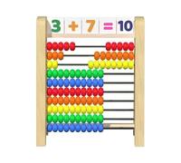 Matematica per bambini con perline colorate, 10 blocchi di conteggio in legno, strumenti educativi per bambini in età prescolare a partire dai 3 anni, ideale per promuovere le capacità di calcolo
