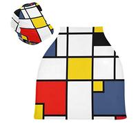 Matematica Quadrato Rosso Bianco Blu Auto per Bambini Passeggino Tettoia Copri Seggiolino Copertura Infermieristica per L'Allattamento Al Seno All-In-1 Morbido Traspirante Elastica Tettuccio