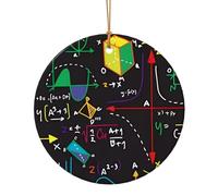 matematica quiz Stampa Ceramica Vacanza Ornamento Set, Personalizzato Albero di Natale Decor Hanging Pendant 7.3cm