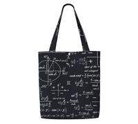 Matematica senza soluzione di continuità con le formule delle forme geometriche,Borse della spesa riutilizzabili, borse per la spesa, borsa a tracolla in tela di grande capacità