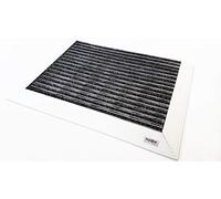 MATEN Zerbino da Esterno e Interno in Moquette Velluto Igienizzante, Con rampa in Alluminio su 3 lati, 90x60x2,5 cm, Soluzione Professionale per Alto Traffico, Made in Italy