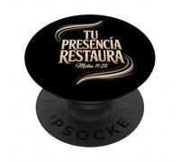 Mateo 11:28 - Tu Presencia Restaura Versetto della Bibbia Cristiana PopSockets PopGrip Adesivo