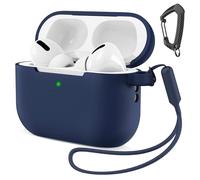 MATEPROX Custodia in Silicone Compatibile con AirPods Pro 3, Cover Protettiva Antiurto per Auricolari con Moschettone e Laccetto, per AirPods Pro 3ª Generazione 2025 -Blu azzurro
