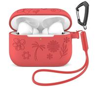 MATEPROX Custodia Silicone Compatibile con AirPods Pro 3 2025, Cover Protettiva Antiurto con Laccio e Portachiavi per AirPods Pro 3a Generazione-Rosso