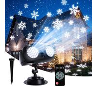 MATEPROX Luci di caduta della neve del LED luci con Telecomando del proiettore di Natale Decorazioni natalizie Proiettore Luci Natale Effetto Fiocco di Neve Proiezione Lampada