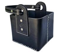 Matera Premium 100% in Pelle per Mate e Thermos | Cestino da Picnic | Ideale per l'Auto o la Spiaggia | Balibetov | Colore (Nero)