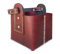 Matera Premium 100% in Pelle per Mate e Thermos | Cestino da Picnic | Ideale per l'Auto o la Spiaggia | Balibetov | Colore (Bordo)