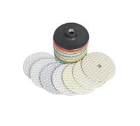 materassi lucidati di diamante, 7 pezzi 4 pollici 100 mm Tampone lucidante diamantato a secco multicolore M10 M14 for granito marmo pietra(4,M 10)