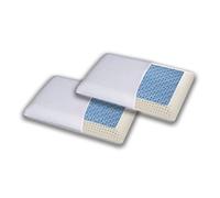 Materassiedoghe - Cuscino in MyMemory Memory Foam Termosensibile Altamente Traspirante - 100% Made in Italy - Fodera Cotone Naturale (2 x Cuscino Fresh)