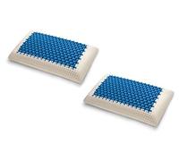 Materassiedoghe - Cuscino in MyMemory Memory Foam Termosensibile Altamente Traspirante - 100% Made in Italy - Fodera Cotone Naturale (1 x Cuscino) (2 x Cuscino Blue2air)