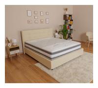 Materassimemory.eu Materasso Memory Aloe Therapy Latex Alto 28cm Matrimoniale 170x200 detraibile, 7 cm Memory, 11 Zone di portanza differenziata, Sfoderabile Lana/Cotone, in Omaggio Cuscini