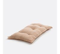 Materassino a quadri, cotone e lino, lunghezza 120 cm, Cottage Marrone 120 x 60 cm