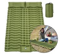 Materassino Campeggio Doppio, Materasso Gonfiabile Matrimoniale, Materasso Matrimoniale Gonfiabile con Pompa, Pesa Solo 1,5 kg Dopo Essere Stato Piegato e Imballato, 200cm × 140cm (Army Green)