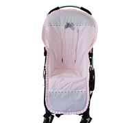 Materassino, copriseduta o cuscino compatibile con Bugaboo + Protezioni per cintura di sicurezza. Vari colori e modelli disponibili. (Noa Rosa/Grigio, Trapuntato)