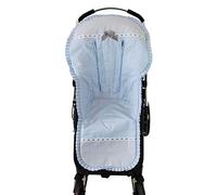 Materassino, copriseduta o cuscino compatibile con Bugaboo + Protezioni per cintura di sicurezza. Vari colori e modelli disponibili. (Noa Celeste/Grigio, Griglia 3D)