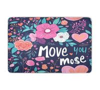 Materassino da viaggio extra large riutilizzabile, impermeabile, per neonati e ragazze, 132 x 86,4 cm, San Valentino, fiori, cuore, Love You Mose