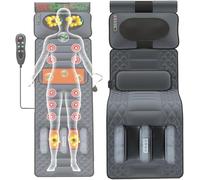 Materassino elettrico riscaldato con vibrazione, 20 testine massaggianti per alleviare il dolore alla schiena e alle gambe, tappetino massaggiante pieghevole per tutto il corpo