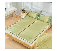 Materassino estivo in bambù - naturale fresco letto portatile pieghevole tappetino per letto 1,5 m x 1,95 m design in paglia traspirante per un comfort rinfrescante