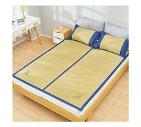 Materassino estivo in bambù naturale fresco per la famiglia, morbido materasso pieghevole, 1,5 x 1,95 m, biancheria da letto in paglia traspirante per un comfort rinfrescante