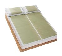 Materassino estivo in bambù, pieghevole, in paglia, liscio, per letti matrimoniali e singoli, 1,5 x 2 m, portatile, per campeggio e uso domestico