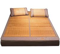 Materassino estivo in bambù rinfrescante, arrotolabile, traspirante, per letto singolo/matrimoniale, assorbe il sudore, ideale per la stagione calda