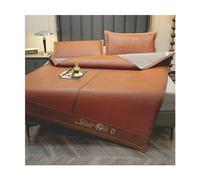Materassino estivo in rattan - Materassino traspirante e rinfrescante - Materassino rinfrescante pieghevole doppio per notti calde - Ideale per casa, dormitorio, divano(Red-brown,180x200cm/71x79in)