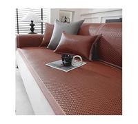 Materassino estivo in rattan naturale, in bambù, pieghevole, decorazione per la casa, soggiorno, camera da letto, divano, scuola (rosso-marrone, 60 x 90 cm)