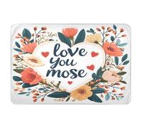 Materassino extra large riutilizzabile, impermeabile, lavabile, per imparare a usare il vasino, materasso da viaggio per neonati, 132 x 86,4 cm, San Valentino, fiori, cuore, Love You Mose