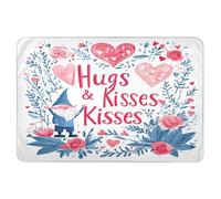 Materassino extra large riutilizzabile per bambini, morbido, assorbente, per letto, delicato sulla pelle, per bagnare i bambini, 132 x 86,4 cm, San Valentino, amore, cuore, gnomo, abbracci e baci