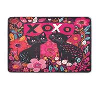 Materassino extra large riutilizzabile per bambini, resistente all'acqua, materassino portatile per culla per bambini, 132 x 86,4 cm, San Valentino, fiori, gatti, amore è dolce