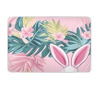 Materassino extra large riutilizzabile per il cambio del pannolino, impermeabile, per bambini, 132,1 x 86,4 cm, orecchie da coniglio, foglie floreali pasquali