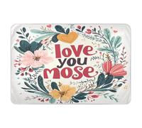 Materassino extra large riutilizzabile per imparare a fare pipì, impermeabile, tappetino da viaggio anti-labbra, per bagnare i bambini, 132 x 86,4 cm, San Valentino, foglie floreali Love You Mose