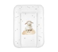 Materassino fasciatoio 50x70 cm, bianco con pecorelle - impermeabile e lavabile, morbido per neonati - cuscino fasciatoio per cassettiera - materassino cambio pannolino, facile da pulire