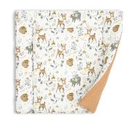 Materassino fasciatoio 75x72 cm - cuscino neonato in cotone lavabile pieghevole e portatile materasso da viaggio tappetino per cassettiera lavatrice e tavolo 75 x 72 Oeko-Tex Cervo