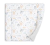 Materassino fasciatoio 75x72 cm - cuscino neonato in cotone lavabile pieghevole e portatile materasso da viaggio tappetino per cassettiera lavatrice e tavolo 75 x 72 Oeko-Tex Gufi