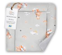 Materassino fasciatoio 75x72 cm - cuscino neonato in cotone lavabile pieghevole e portatile materasso da viaggio tappetino per cassettiera lavatrice e tavolo 75 x 72 Oeko-Tex Coniglio
