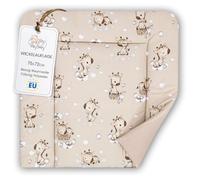 Materassino fasciatoio 75x72 cm - cuscino neonato in cotone lavabile pieghevole e portatile materasso da viaggio tappetino per cassettiera lavatrice e tavolo 75 x 72 Oeko-Tex Giraffe
