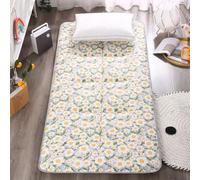 Futon, materasso da pavimento pieghevole, arrotolabile, tatami, singolo, matrimoniale, king size, futon giapponese, con retro antiscivolo (beige, 120 x 200 cm)