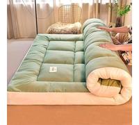 Materassino futon giapponese, singolo, matrimoniale, king size, pieghevole, arrotolabile, antiscivolo, portatile, per campeggio, dormitorio, letto per gli ospiti (blu, 89 x 190,5 cm)