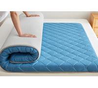 Materassino futon giapponese, singolo, matrimoniale, king size, pieghevole, tatami, portatile, per dormitorio da campeggio (blu, 150 x 200 cm)