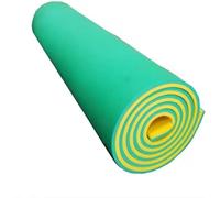 Materassino galleggiante per acqua, comodo, a 2 strati, con cinghie di stoccaggio, per piscina, barca, giallo, 2,7 x 1,8 x 2,2 cm