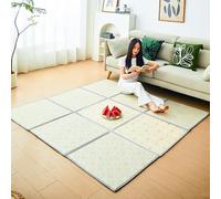 Materassino giapponese per tatami, antiscivolo, pieghevole, con borsa portaoggetti, in rattan traspirante, per gattonare, per soggiorno e camera da letto