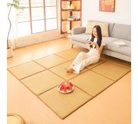 Materassino giapponese per tatami, antiscivolo, pieghevole, con borsa portaoggetti, in rattan traspirante, per gattonare, per soggiorno e camera da letto
